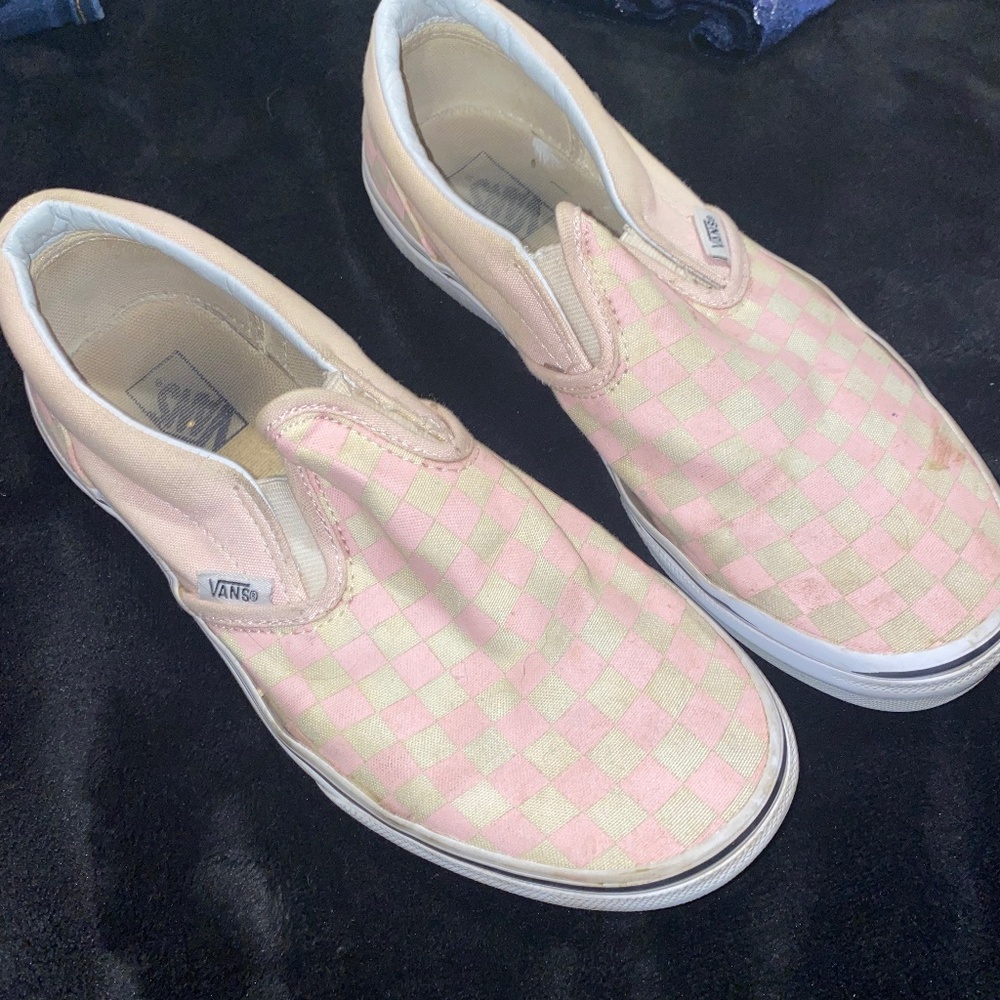 Pink checkered vans